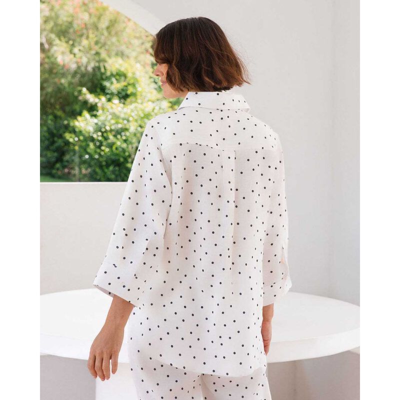 See Saw Linen/Tencel Spotty Boyfriend Shirt image number 1
